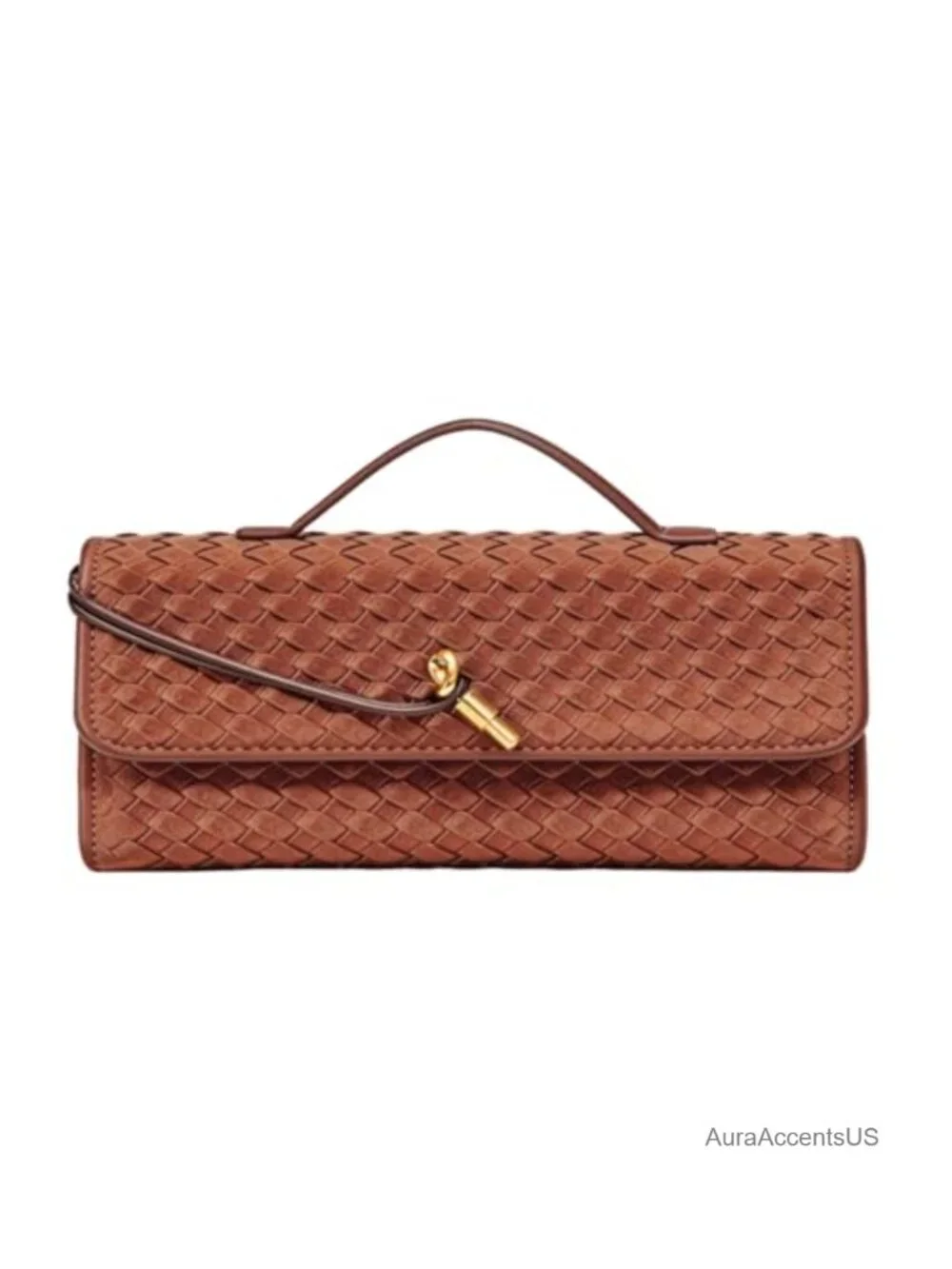 Woven Suede Clutch Evening Bag Crossbody Shoulder Purse